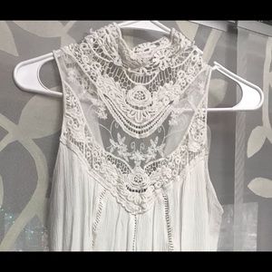 Lace neckline dress